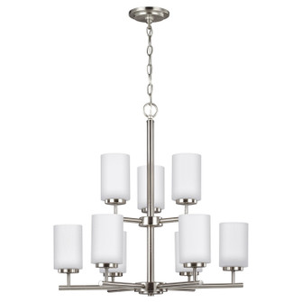 Oslo Nine Light Chandelier in Brushed Nickel (1|31162EN3-962)