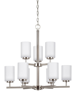 Oslo Nine Light Chandelier in Brushed Nickel (1|31162-962)