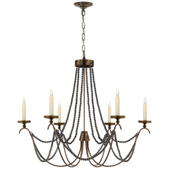 Marigot Six Light Chandelier in Hand Painted Rust (268|CHC 1415R)