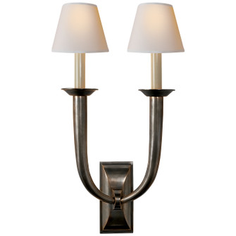French Deco Horn Two Light Wall Sconce in Bronze (268|S 2021BZ-NP)