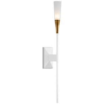 Stellar LED Wall Sconce in Matte White and Antique Brass (268|CHD 2601WHT) Stellar LED Wall Sconce in Matte White and Antique Brass (268|CHD 2601WHT)