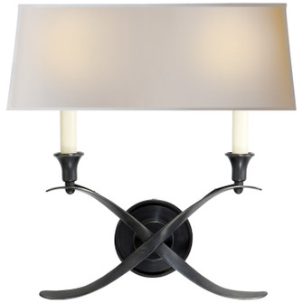Cross Bouillotte Two Light Wall Sconce in Bronze (268|CHD 1191BZ-NP)