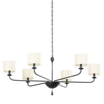 Osmond Six Light Chandelier in Black Iron (67|F9750-BI)