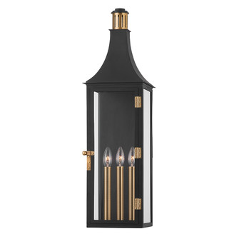 Wes Three Light Outdoor Wall Sconce in Patina Brass (67|B7831-PBR/TBK)