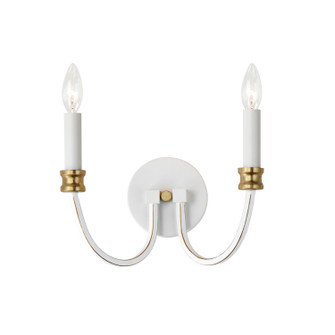 Charlton Two Light Wall Sconce in Weathered White/Gold Leaf (16|11372WWTGL)