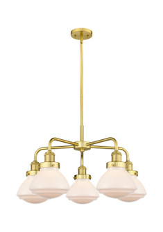 Ballston Urban Five Light Chandelier in Satin Gold (405|916-5CR-SG-G321)