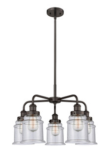 Downtown Urban Five Light Chandelier in Oil Rubbed Bronze (405|916-5CR-OB-G184)