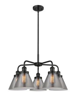 Downtown Urban Five Light Chandelier in Matte Black (405|916-5CR-BK-G43)