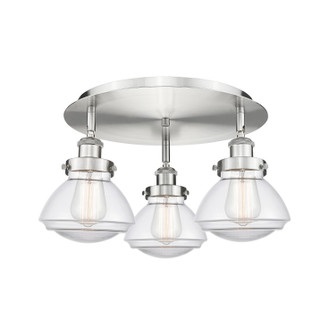 Ballston Urban Three Light Flush Mount in Satin Nickel (405|916-3C-SN-G322)