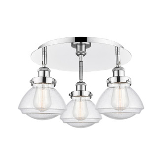 Ballston Urban Three Light Flush Mount in Polished Chrome (405|916-3C-PC-G324)