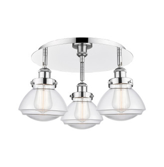Ballston Urban Three Light Flush Mount in Polished Chrome (405|916-3C-PC-G322)