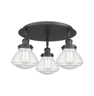 Ballston Urban Three Light Flush Mount in Matte Black (405|916-3C-BK-G324)