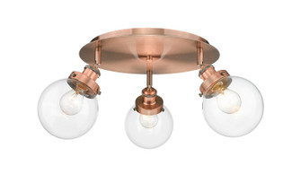 Ballston Urban Three Light Flush Mount in Antique Copper (405|916-3C-AC-G202-6)