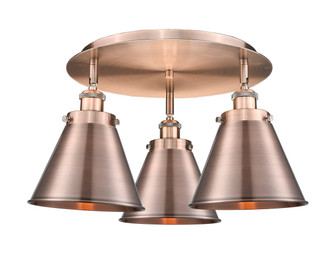 Ballston Urban Three Light Flush Mount in Antique Brass (405|916-3C-AB-M13-AB)