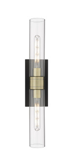 Downtown Urban Two Light Bath Vanity in Black Antique Brass (405|617-2W-BAB-G617-11CL)