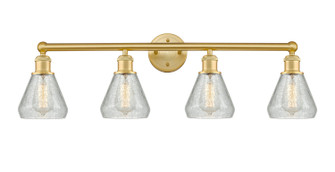Edison Four Light Bath Vanity in Satin Gold (405|616-4W-SG-G275)