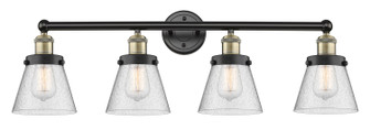 Edison Four Light Bath Vanity in Black Antique Brass (405|616-4W-BAB-G64)