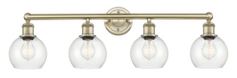 Edison Four Light Bath Vanity in Antique Brass (405|616-4W-AB-G122-6)