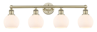 Edison Four Light Bath Vanity in Antique Brass (405|616-4W-AB-G121-6)