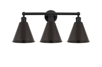 Edison Three Light Bath Vanity in Matte Black (405|616-3W-BK-MBC-8-BK)