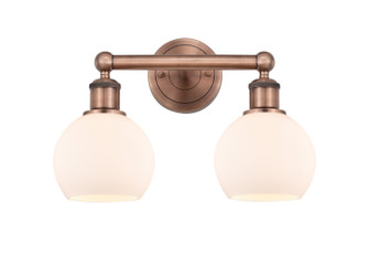 Edison Two Light Bath Vanity in Antique Copper (405|616-2W-AC-G121-6)