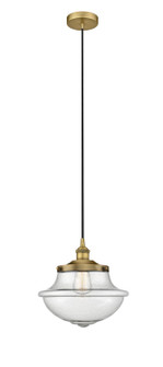 Downtown Urban One Light Pendant in Brushed Brass (405|616-1PH-BB-G544)