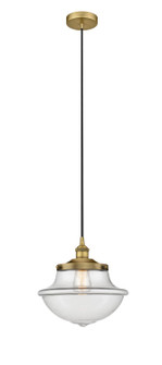 Downtown Urban One Light Pendant in Brushed Brass (405|616-1PH-BB-G542)