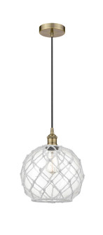 Downtown Urban One Light Pendant in Antique Brass (405|616-1P-AB-G122-10RW)