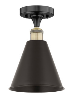 Edison One Light Semi-Flush Mount in Black Antique Brass (405|616-1F-BAB-MBC-8-BK)