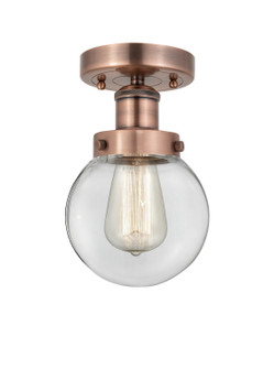 Edison One Light Semi-Flush Mount in Antique Copper (405|616-1F-AC-G202-6)