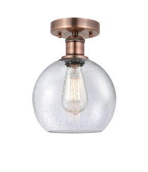 Edison One Light Semi-Flush Mount in Antique Copper (405|616-1F-AC-G124-8)