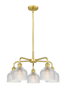 Downtown Urban Five Light Chandelier in Satin Gold (405|516-5CR-SG-G412)