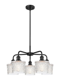 Downtown Urban Five Light Chandelier in Matte Black (405|516-5CR-BK-G402)