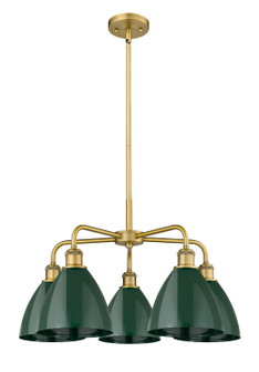 Downtown Urban Five Light Chandelier in Brushed Brass (405|516-5CR-BB-MBD-75-GR)