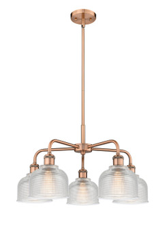 Downtown Urban Five Light Chandelier in Antique Copper (405|516-5CR-AC-G412)