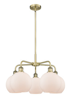 Downtown Urban Five Light Chandelier in Antique Brass (405|516-5CR-AB-G121-8)