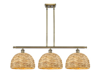 Ballston Three Light Island Pendant in Antique Brass (405|516-3I-AB-RBD-12-NAT)