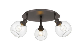 Downtown Urban Three Light Flush Mount in Oil Rubbed Bronze (405|516-3C-OB-G122-6)