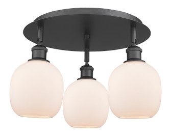 Ballston Three Light Flush Mount in Matte Black (405|516-3C-BK-G101)