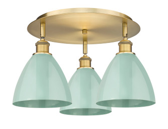 Downtown Urban Three Light Flush Mount in Brushed Brass (405|516-3C-BB-MBD-75-SF)