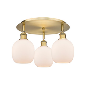 Ballston Three Light Flush Mount in Brushed Brass (405|516-3C-BB-G101)
