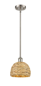 Ballston One Light Pendant in Satin Nickel (405|516-1S-SN-RBD-8-NAT) Ballston One Light Pendant in Satin Nickel (405|516-1S-SN-RBD-8-NAT)