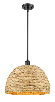 Ballston One Light Mini Pendant in Matte Black (405|516-1S-BK-RBD-16-NAT)