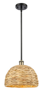 Downtown Urban One Light Pendant in Black Antique Brass (405|516-1S-BAB-RBD-12-NAT)