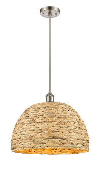 Downtown Urban One Light Pendant in Satin Nickel (405|516-1P-SN-RBD-16-NAT)