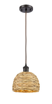 Downtown Urban One Light Pendant in Oil Rubbed Bronze (405|516-1P-OB-RBD-8-NAT)