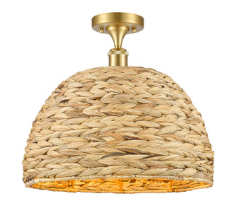 Ballston One Light Semi-Flush Mount in Satin Gold (405|516-1C-SG-RBD-16-NAT)