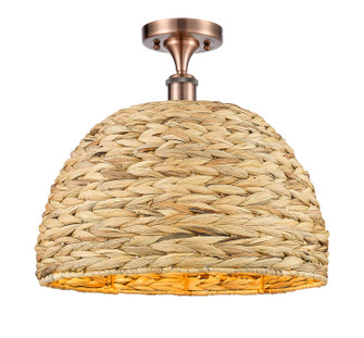 Ballston One Light Semi-Flush Mount in Antique Copper (405|516-1C-AC-RBD-16-NAT)