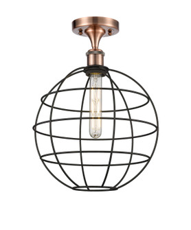 Ballston LED Semi-Flush Mount in Antique Copper (405|516-1C-AC-CE-12-BK)