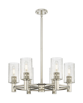 Downtown Urban Six Light Chandelier in Polished Nickel (405|434-6CR-PN-G434-7SDY)